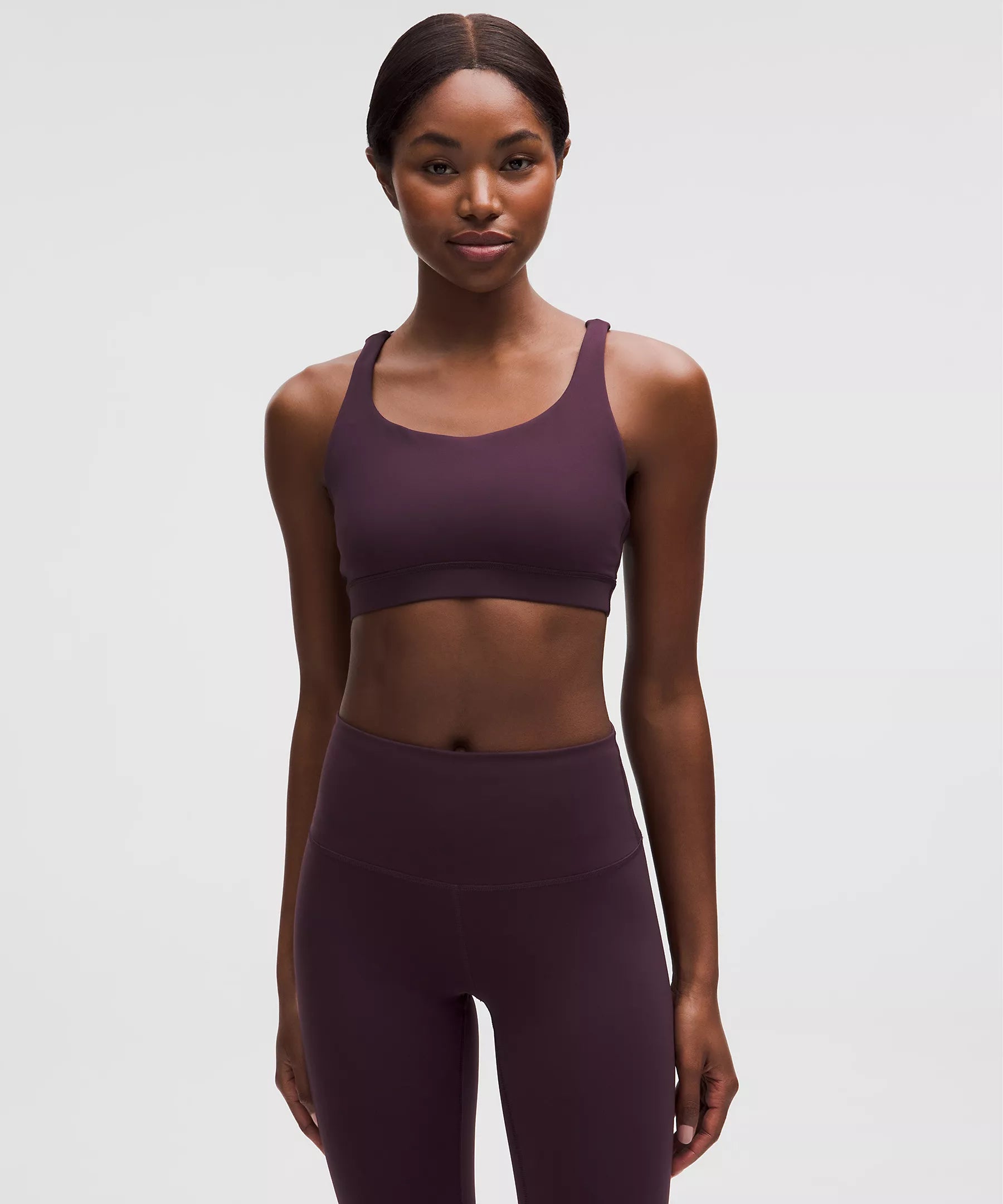 lululemon Energy Bra Medium Support, B-D Cups *Evolve | Black Plum