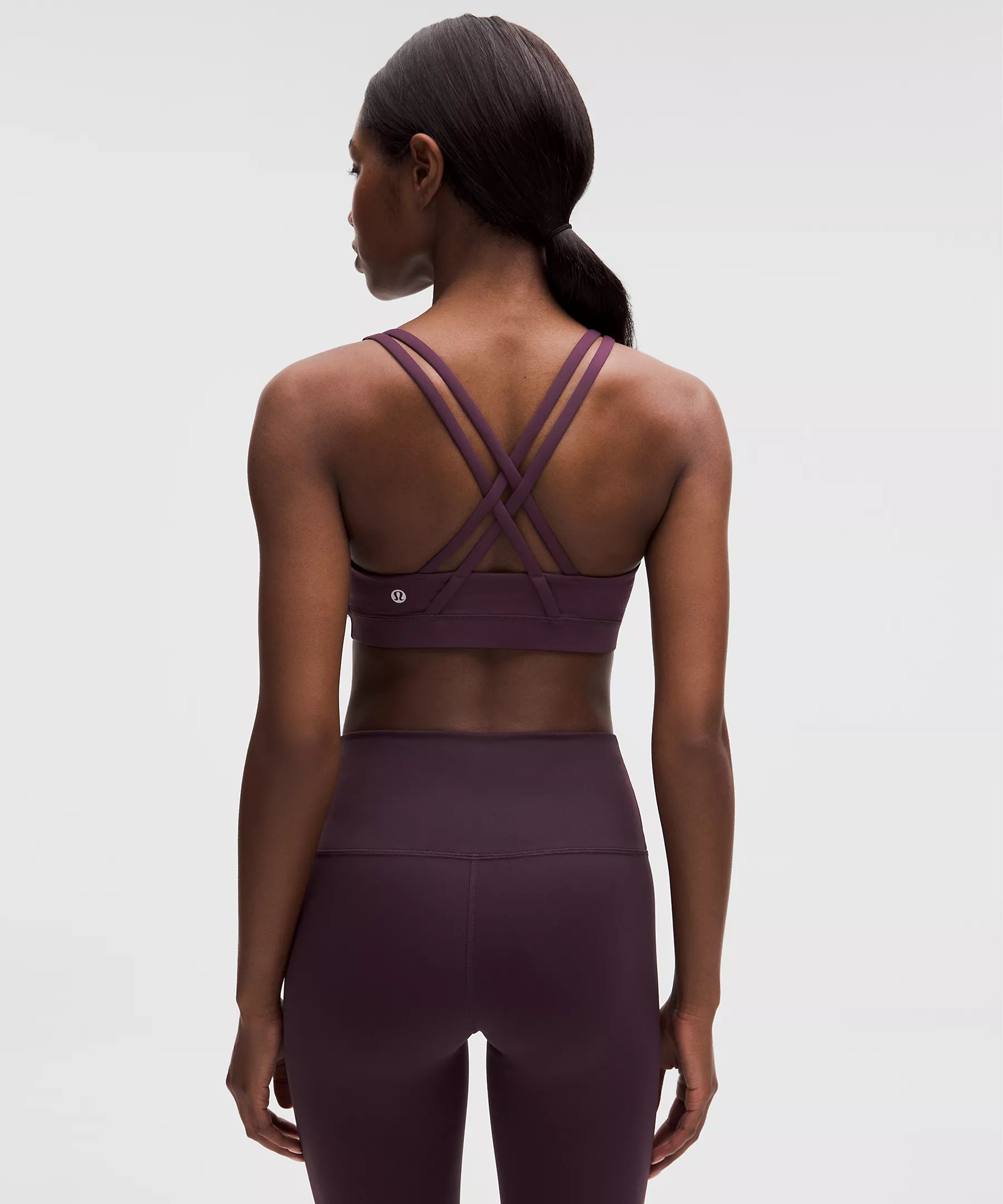 lululemon Energy Bra Medium Support, B-D Cups *Evolve | Black Plum