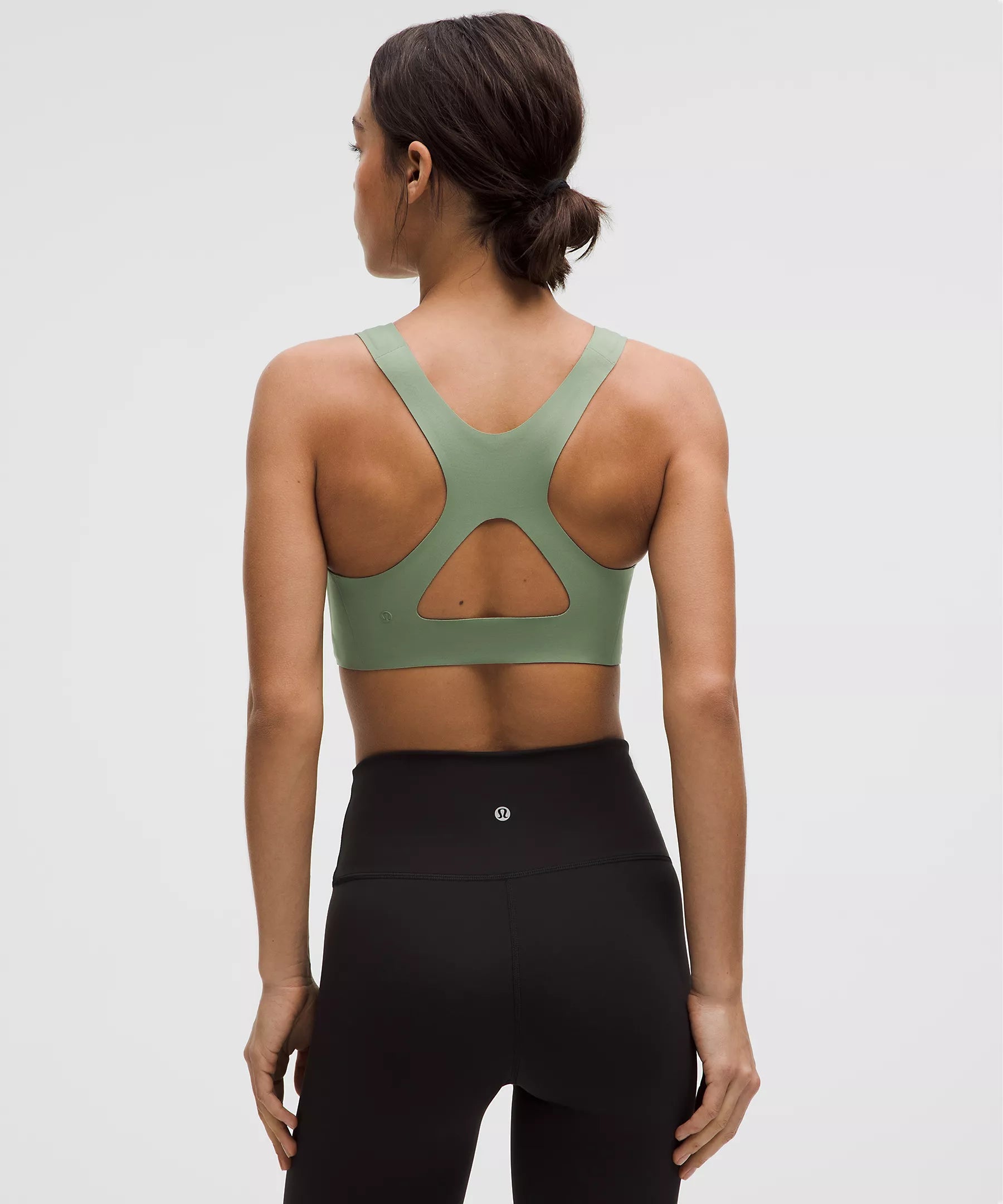 Go Further Bra with Support Code Technology *High Impact, C/D Cup | Grey Eucalyptus