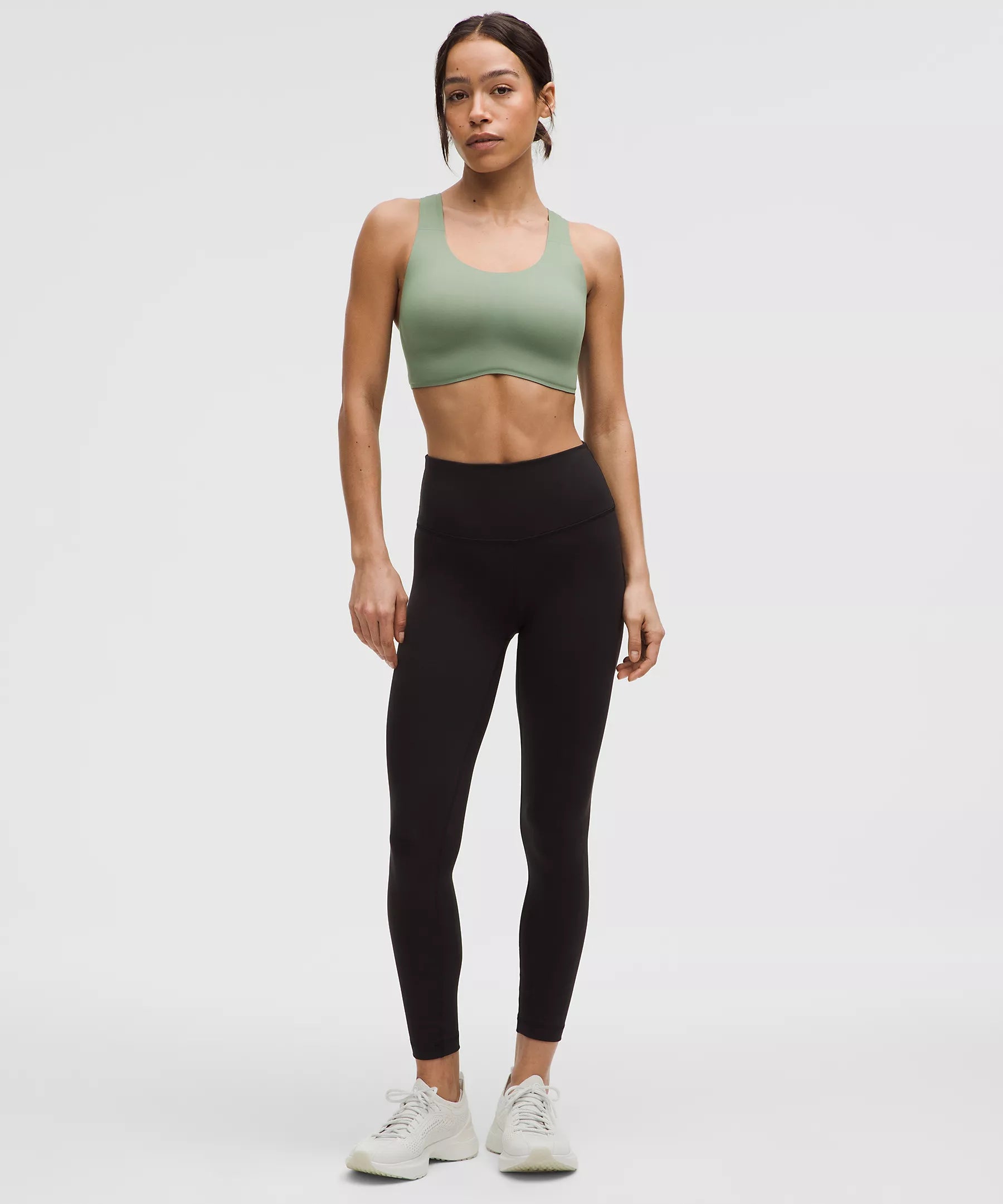 Go Further Bra with Support Code Technology *High Impact, C/D Cup | Grey Eucalyptus
