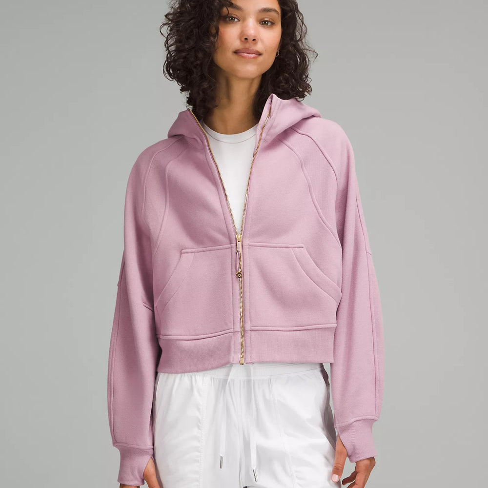 Scuba Oversized Full Zip Hoodie | Rose Blush/Gold