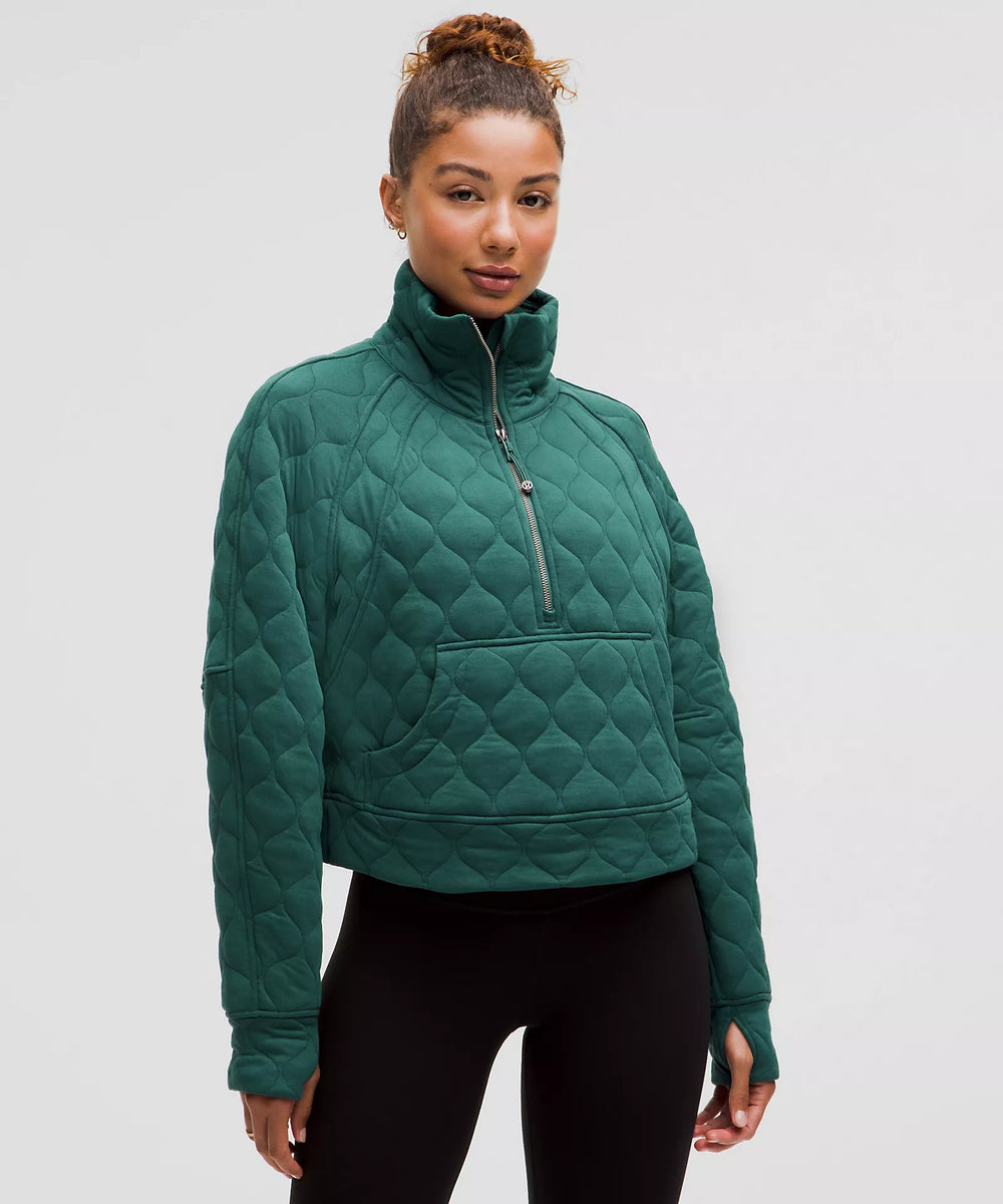 Scuba Oversized Quilted Half Zip | Storm Teal