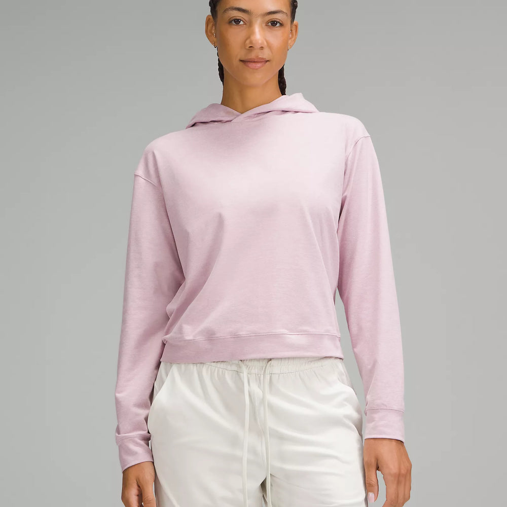 Soft Jersey Classic Fit Hoodie | Heathered Rose Blush