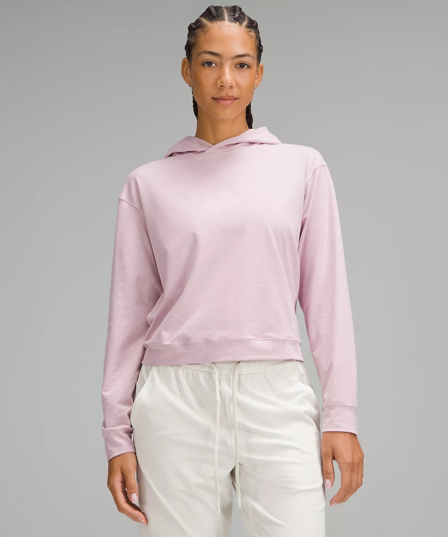 Soft Jersey Classic Fit Hoodie | Heathered Rose Blush