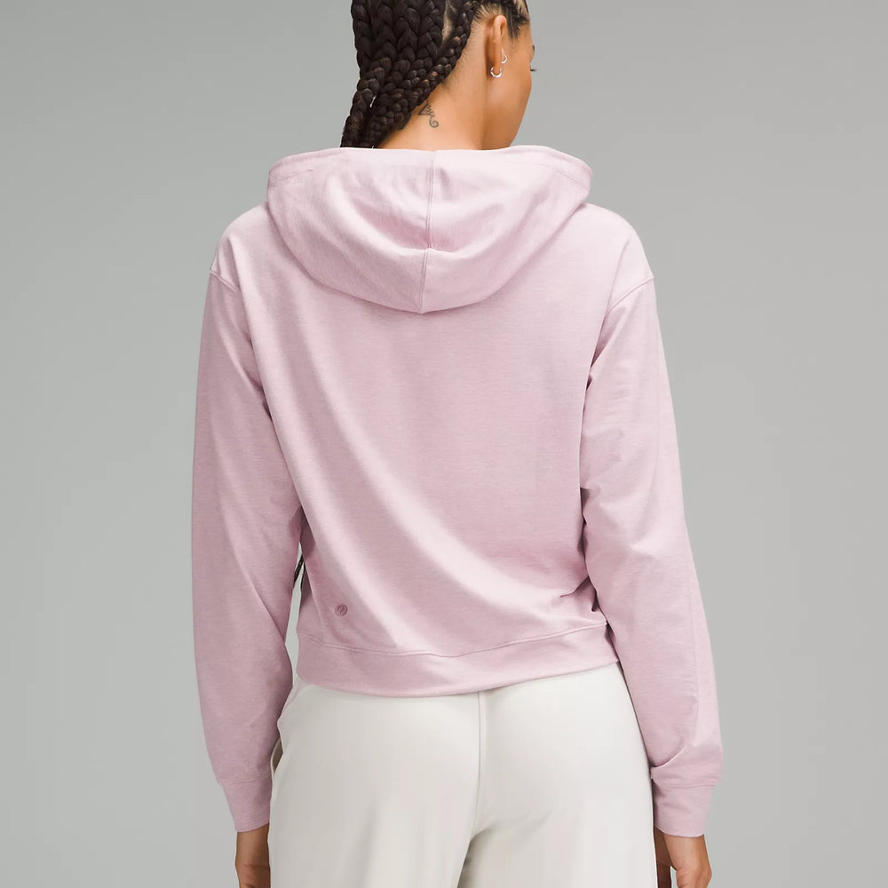 Soft Jersey Classic Fit Hoodie | Heathered Rose Blush