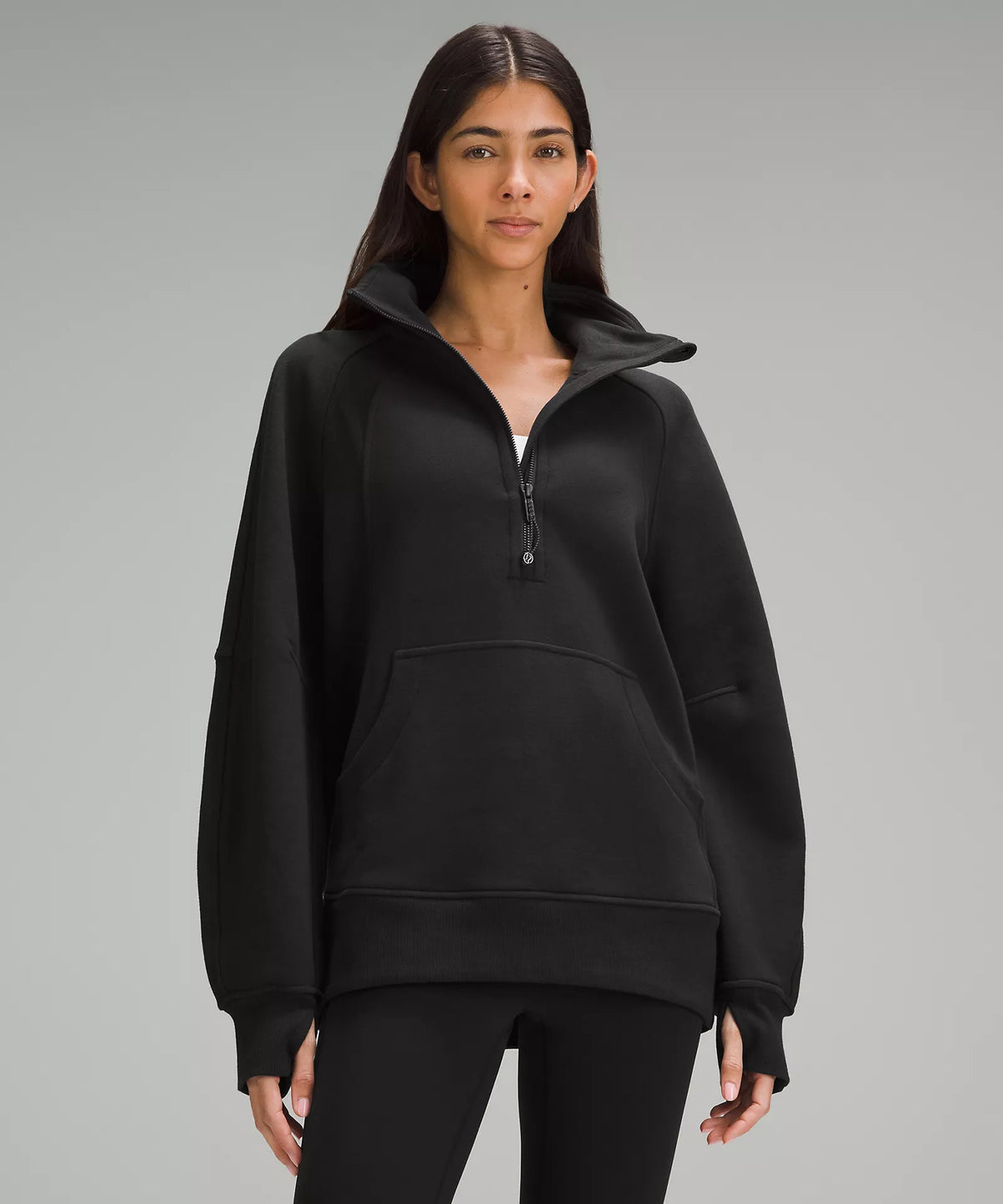 Scuba Oversized Funnel Neck Half Zip Long | Black – The Vault Clothing Co.