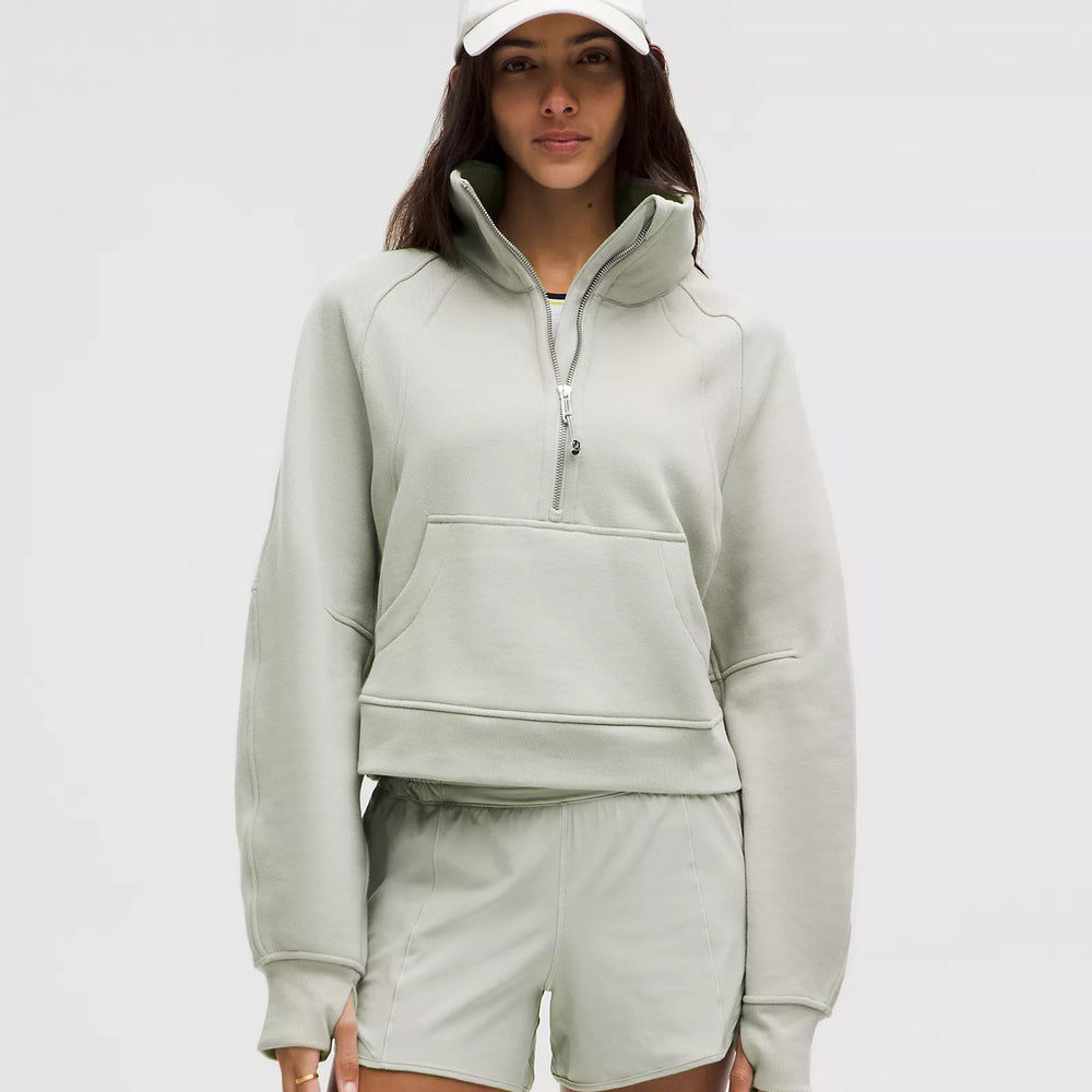 
                      
                        Scuba Oversized Funnel Neck Half Zip | Jade Grey
                      
                    