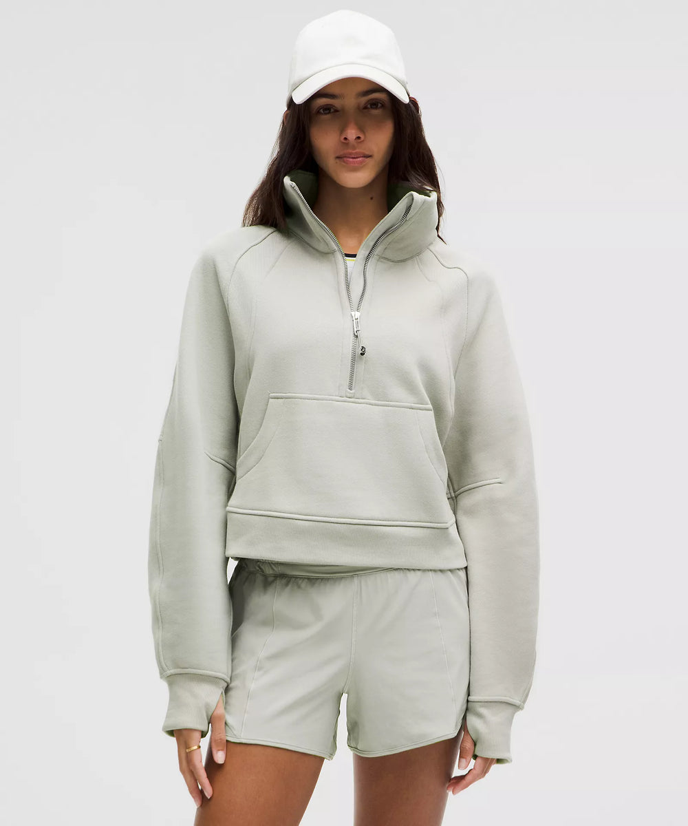 Scuba Oversized Funnel Neck Half Zip | Jade Grey