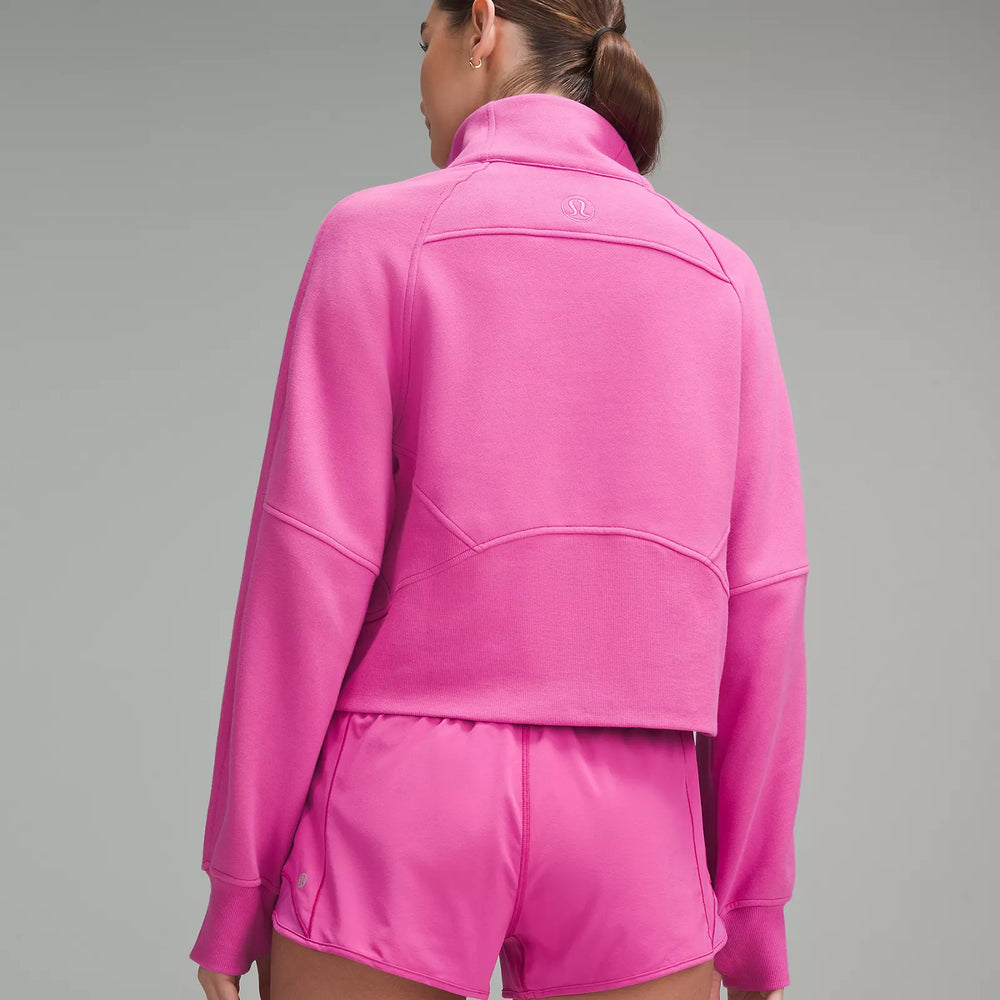 Scuba Oversized Funnel Neck Half Zip | Pow Pink Tone