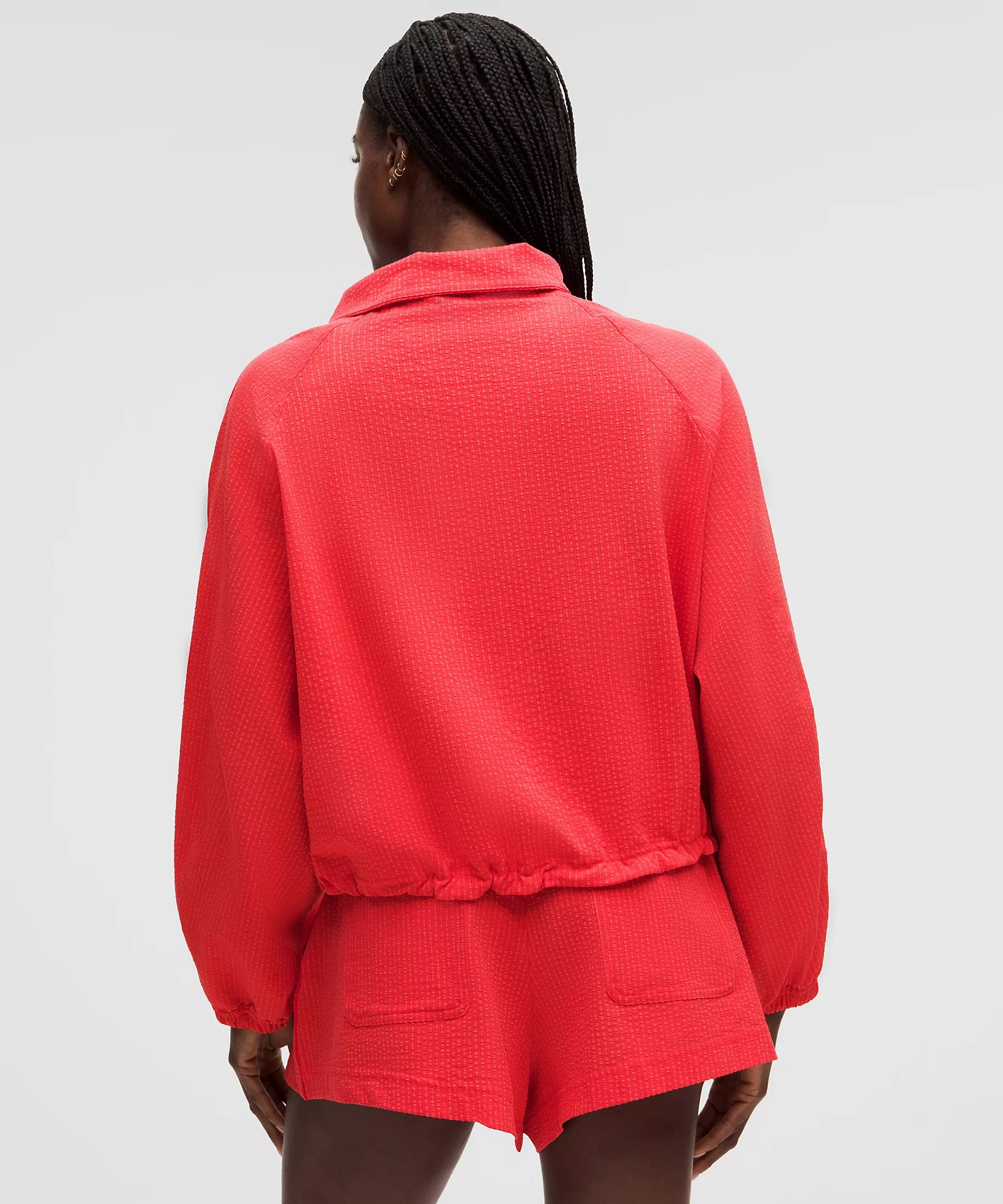 Seersucker WovenAir Funnel-Neck Half Zip | Star Burst Tone