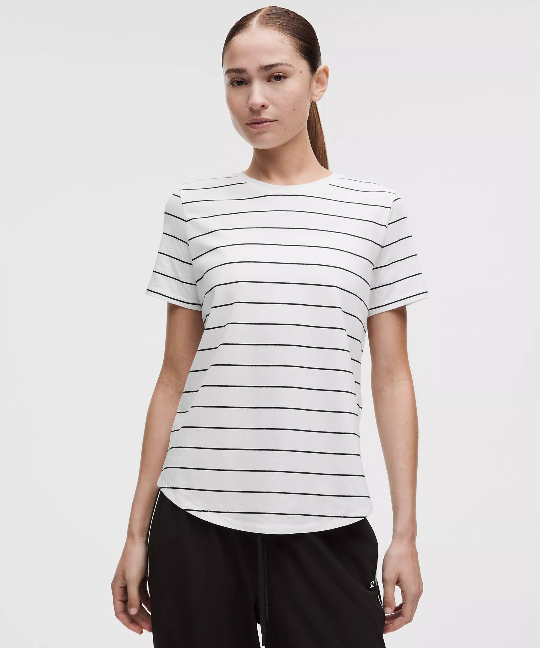 Love Crewneck T-Shirt | Swap Stripe White Black