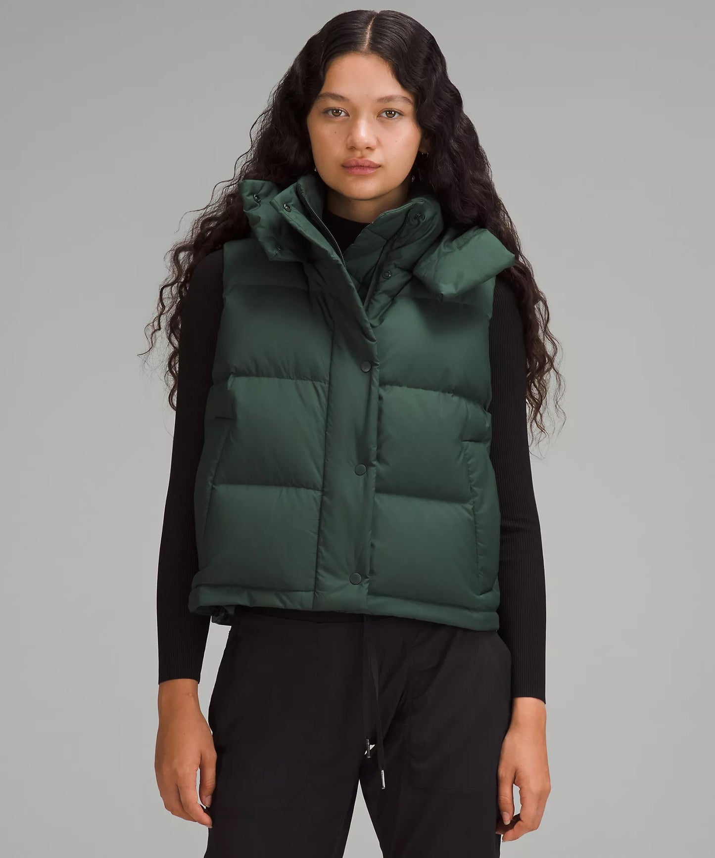 Wunder Puff Cropped Vest | Legacy Green