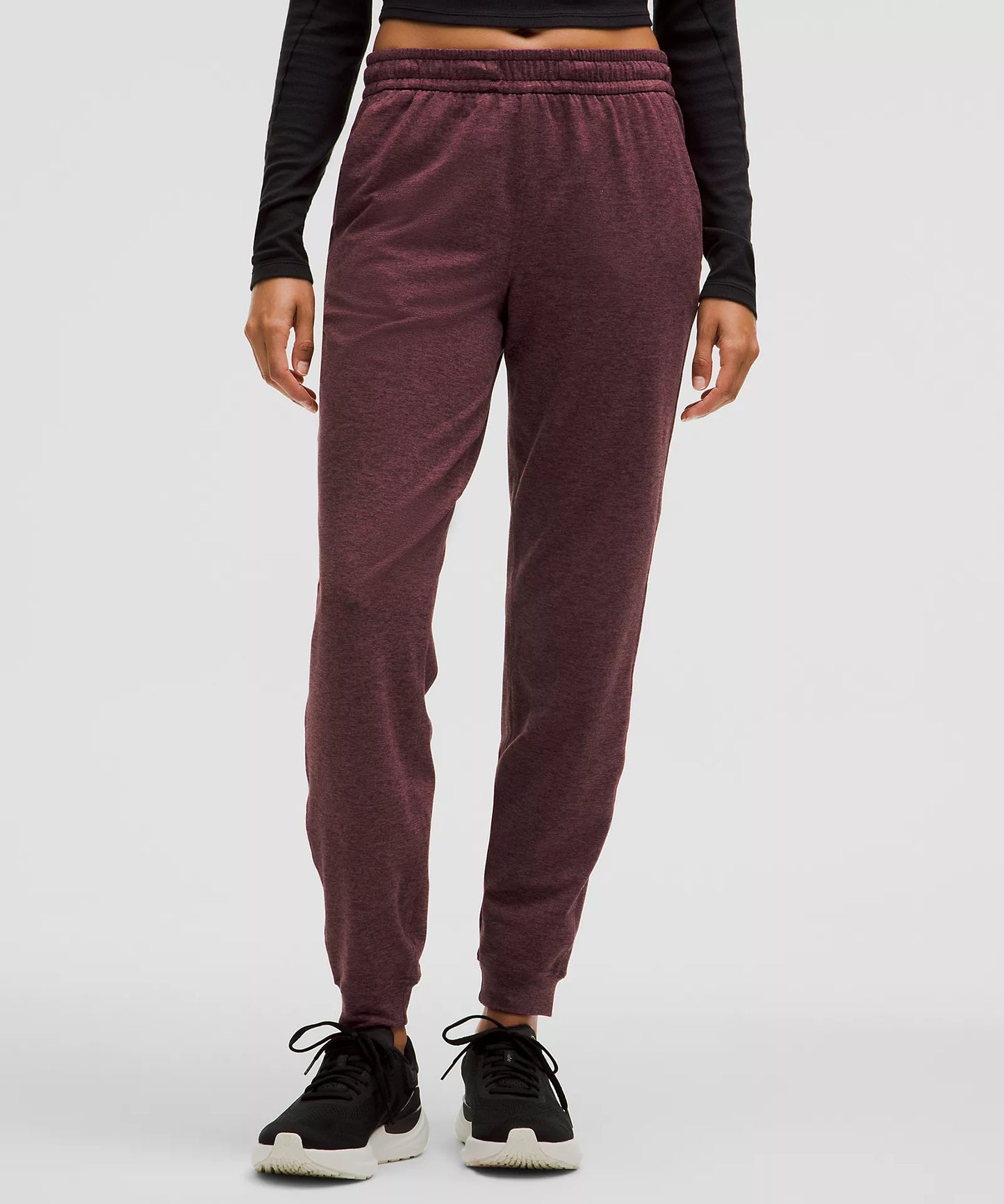 Soft Jersey Classic-Fit Mid-Rise Jogger 29" | Heathered Garnet/Heathered Red Merlot