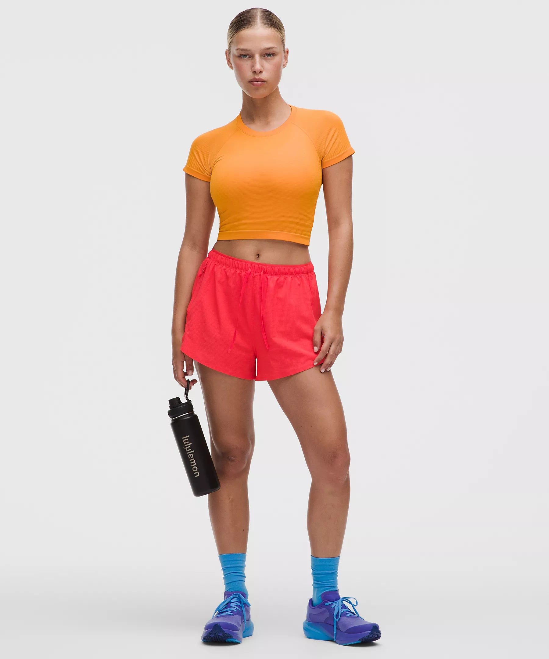 Textured Mesh High-Rise Running Short 2.5" | Star Burst Tone