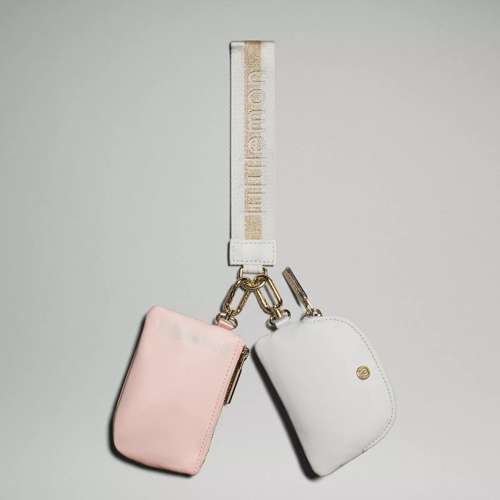 Dual Pouch Wristlet | Vapor/Gold/White