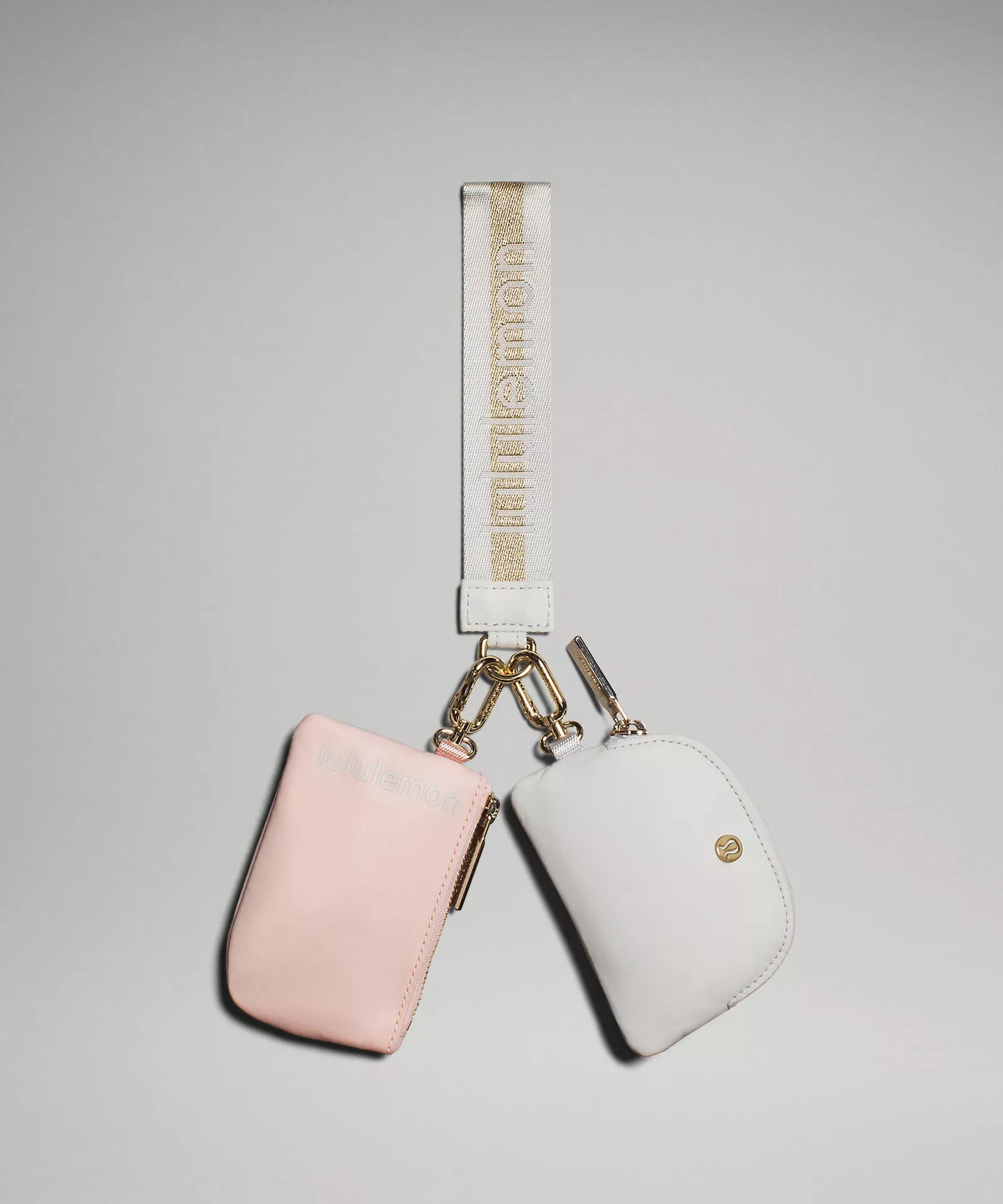 Dual Pouch Wristlet | Vapor/Gold/White