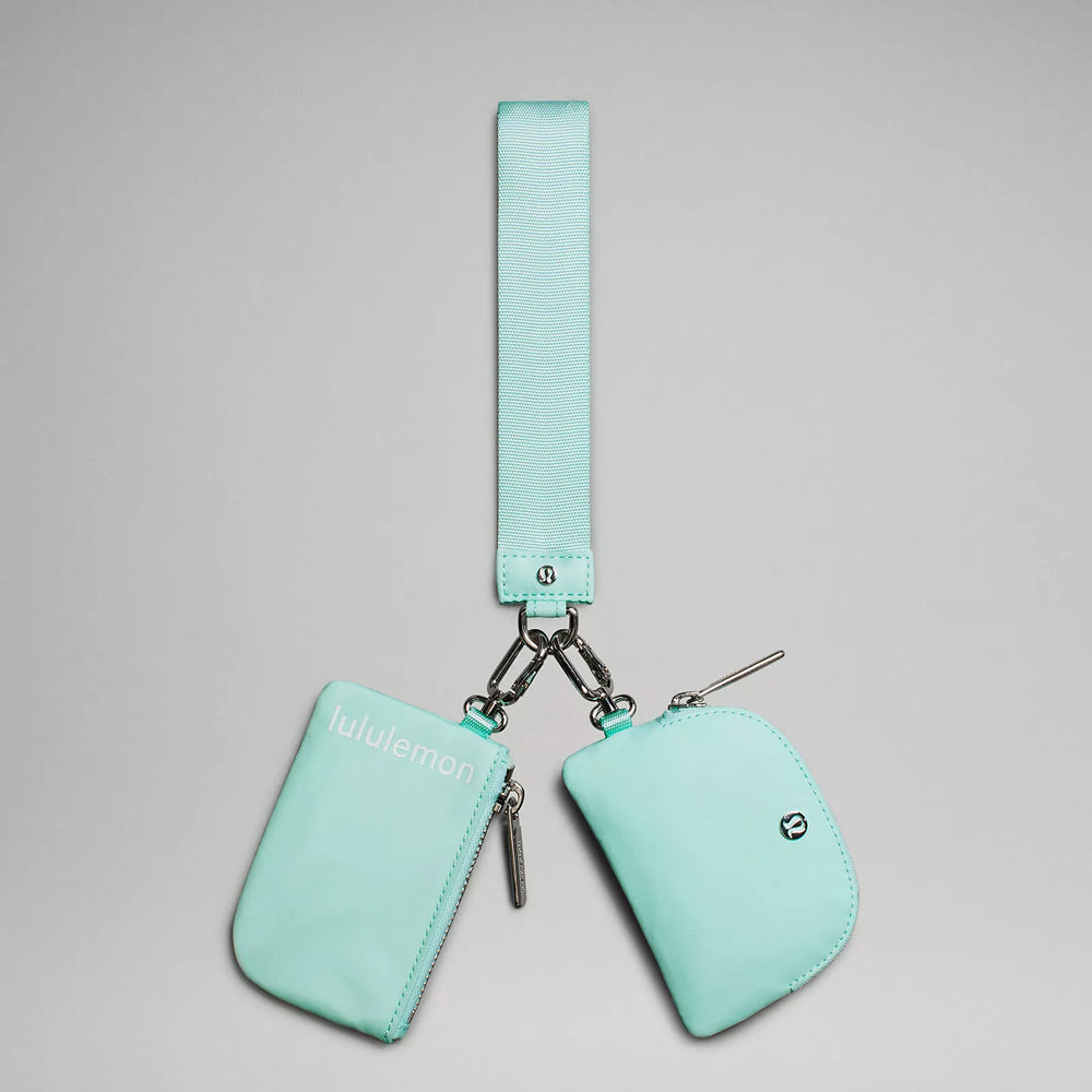 Dual Pouch Wristlet | Ideal Mint/White