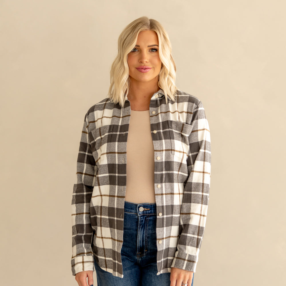 Women's Plaid Button Down Shirt 