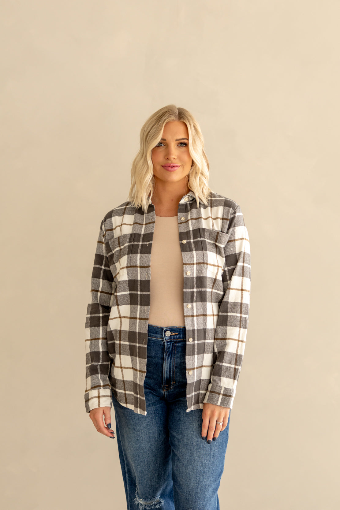 Women's Plaid Button Down Shirt 