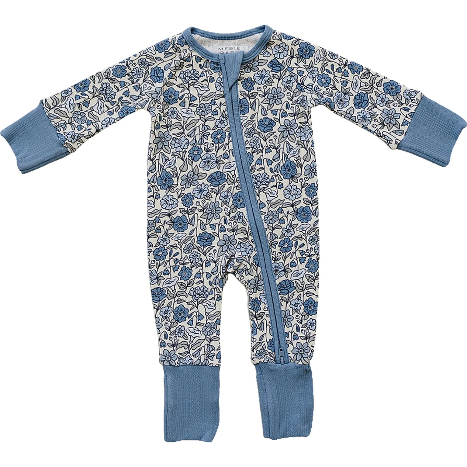 Mebie Baby Convertible Romper | Bluebell Pointelle