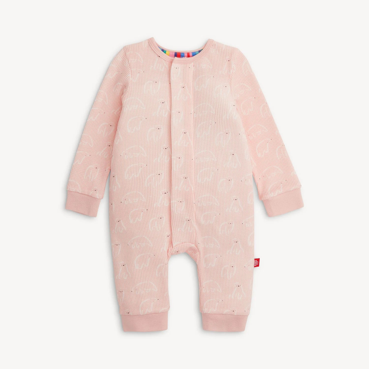 Magnetic Me Waffle Romper | Pink Polaris