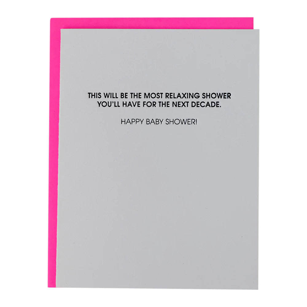 Most Relaxing Shower Letterpress Card