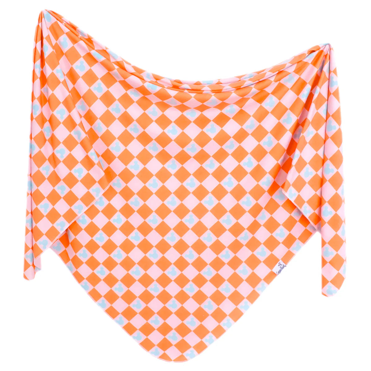 Copper Pearl Knit Swaddle Blanket Single | Mickey Mouse Checkered