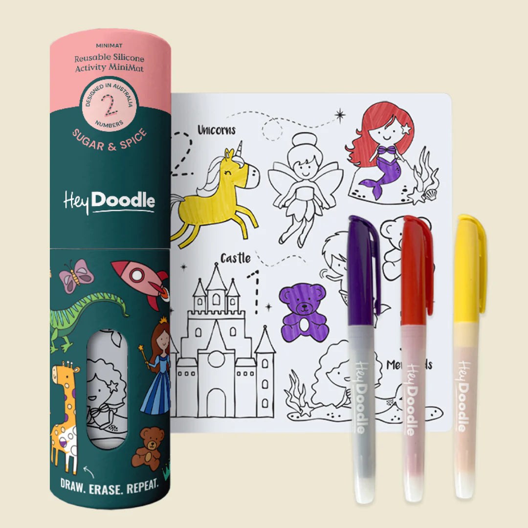 Hey Doodle Mini Coloring Mat | Sugar & Spice