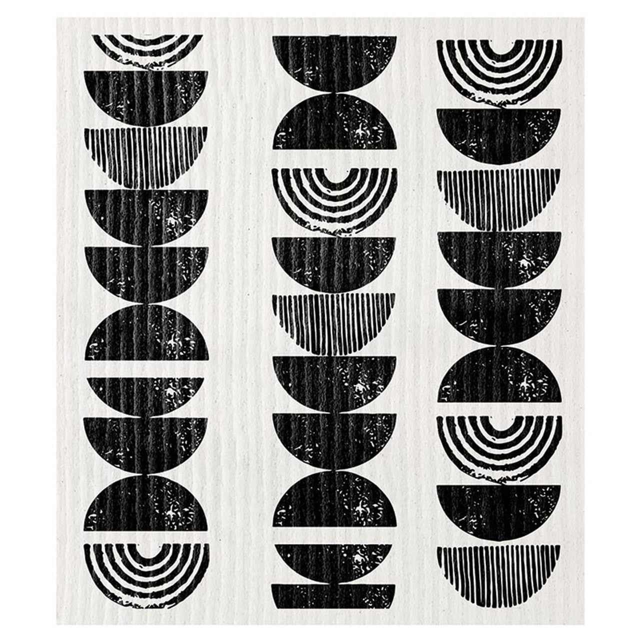 Organic Dish Cloth | Black Half Circles
