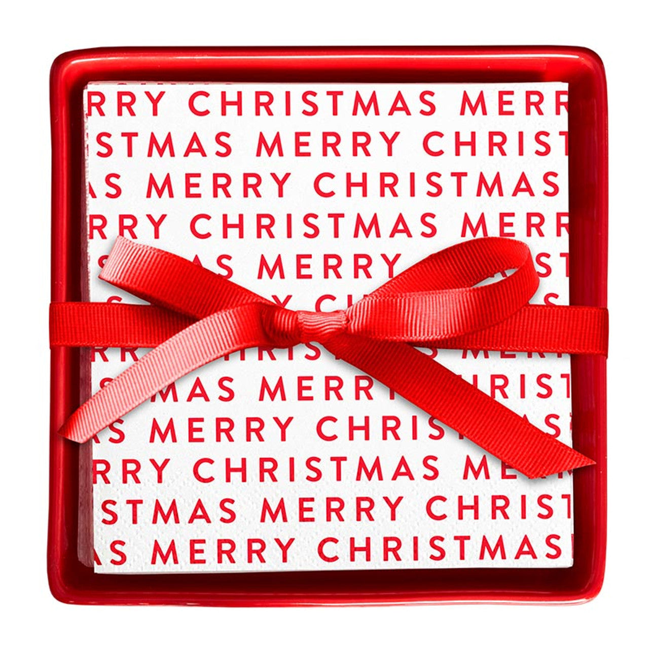 Ceramic Napkin Tray | Merry Xmas Repeat
