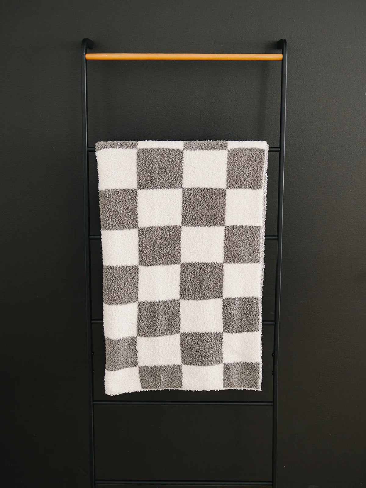 Charcoal Checkered Plush Blanket | Child/Adult