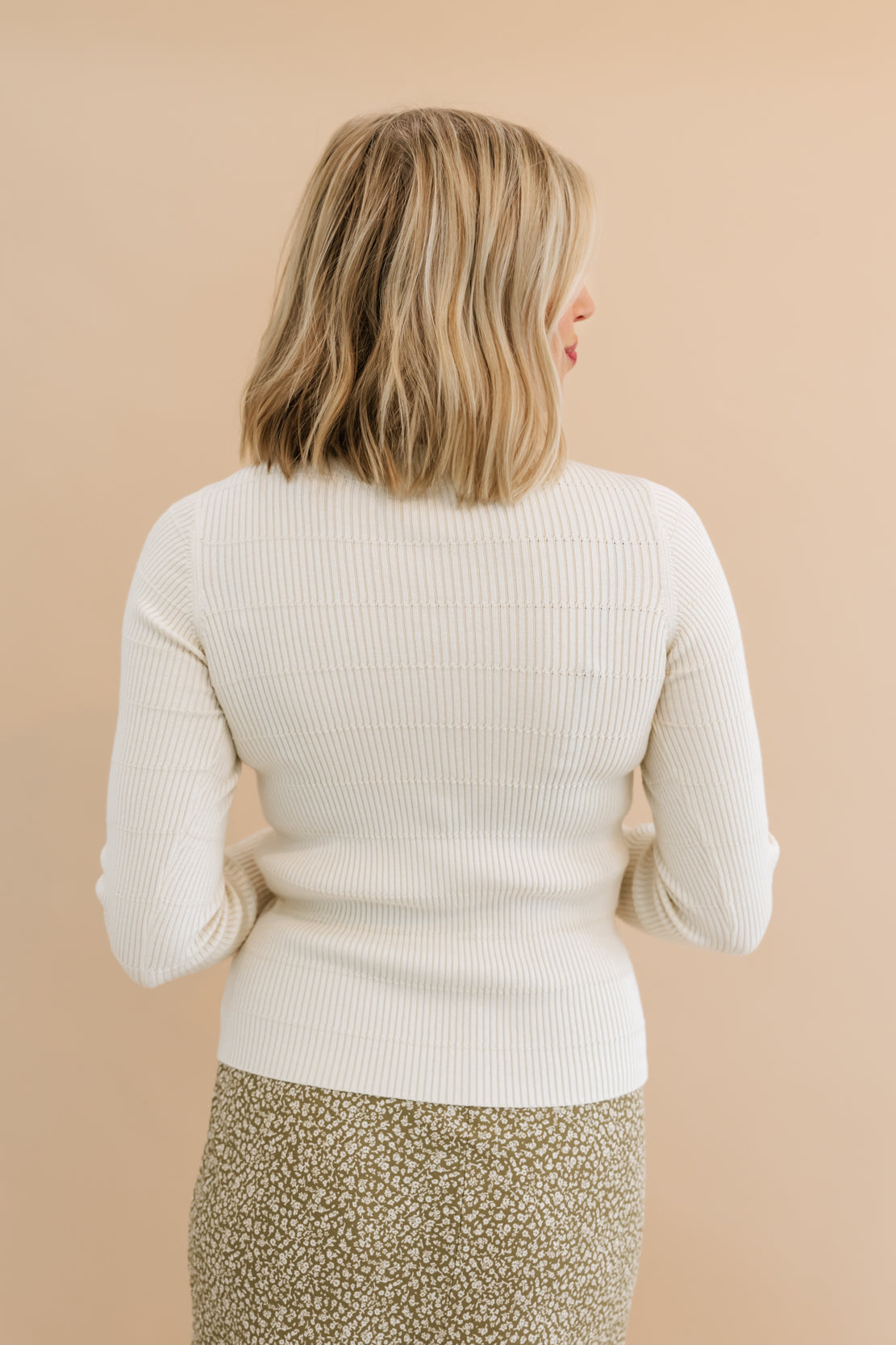 Jada Ribbed Long Sleeve Top | Natural