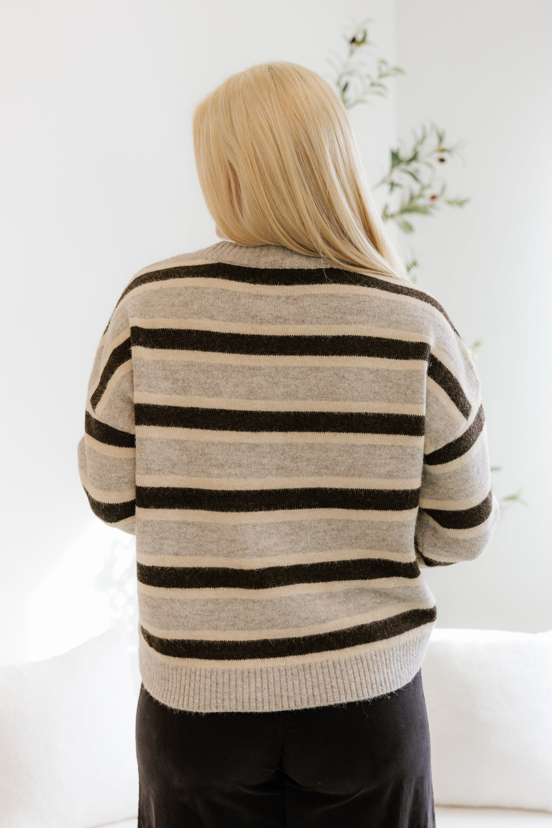 Montgomery Striped Sweater | Grey/Brown