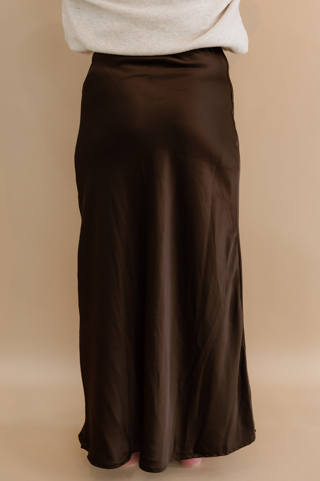 Dolly Satin Midi Skirt | Dark Brown
