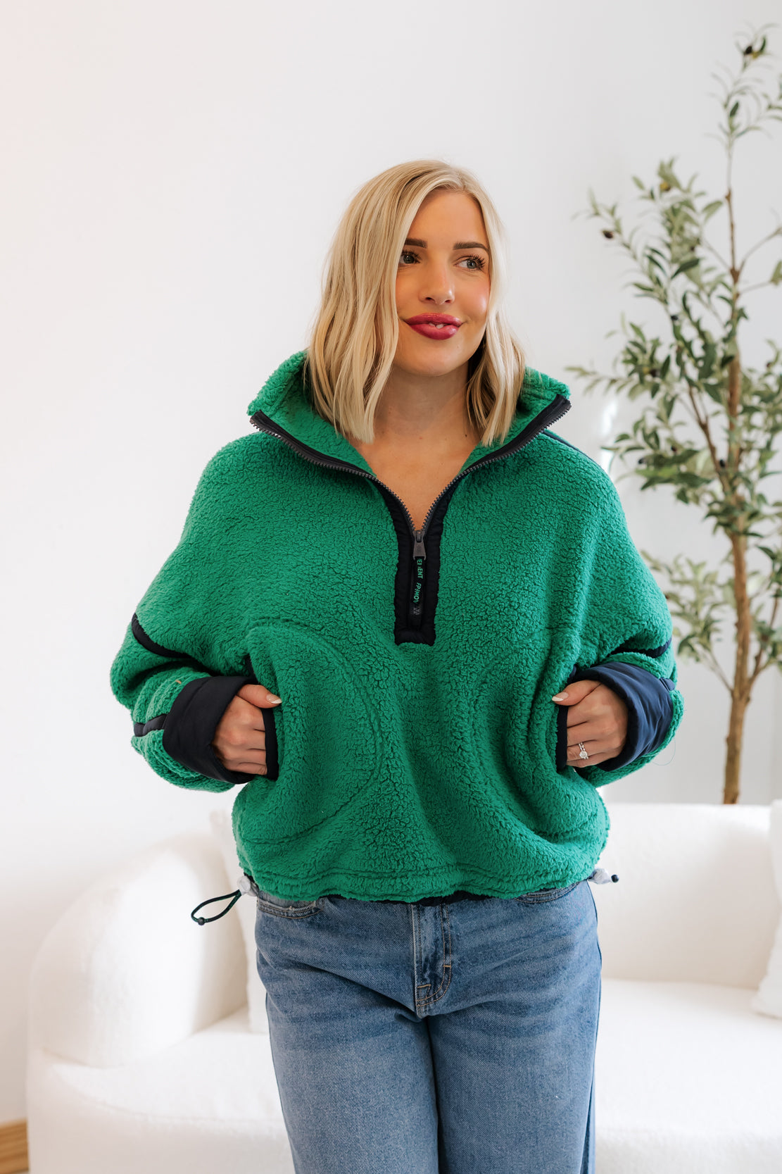 Mountain High Half-Zip Fleece | Green Glow
