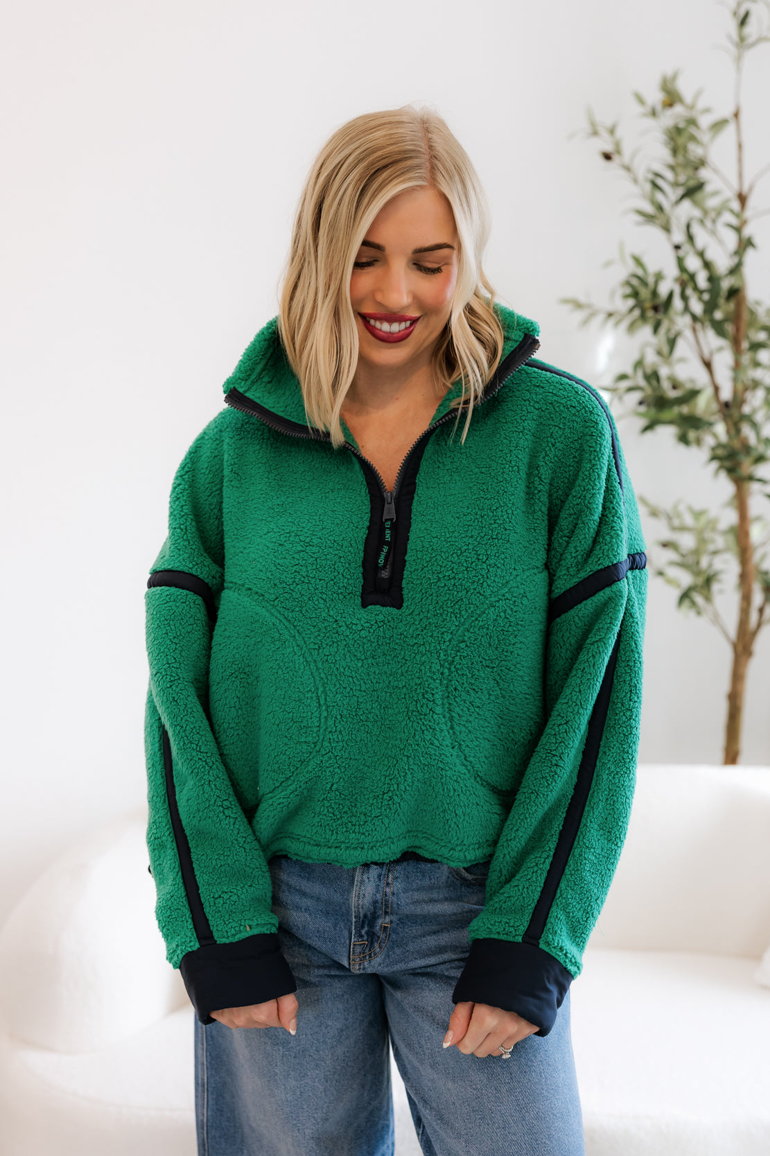 Mountain High Half-Zip Fleece | Green Glow