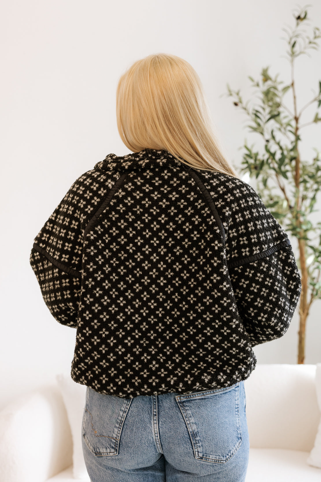 Mountain High Printed Half-Zip Fleece | Black Combo Birdseye