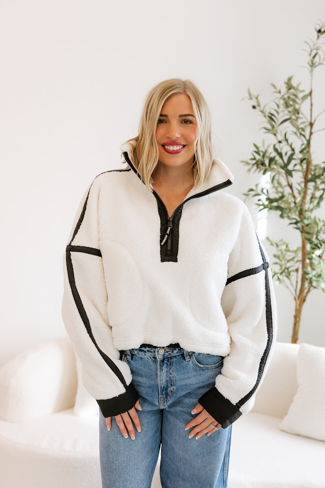 Mountain High Half-Zip Fleece | White Combo