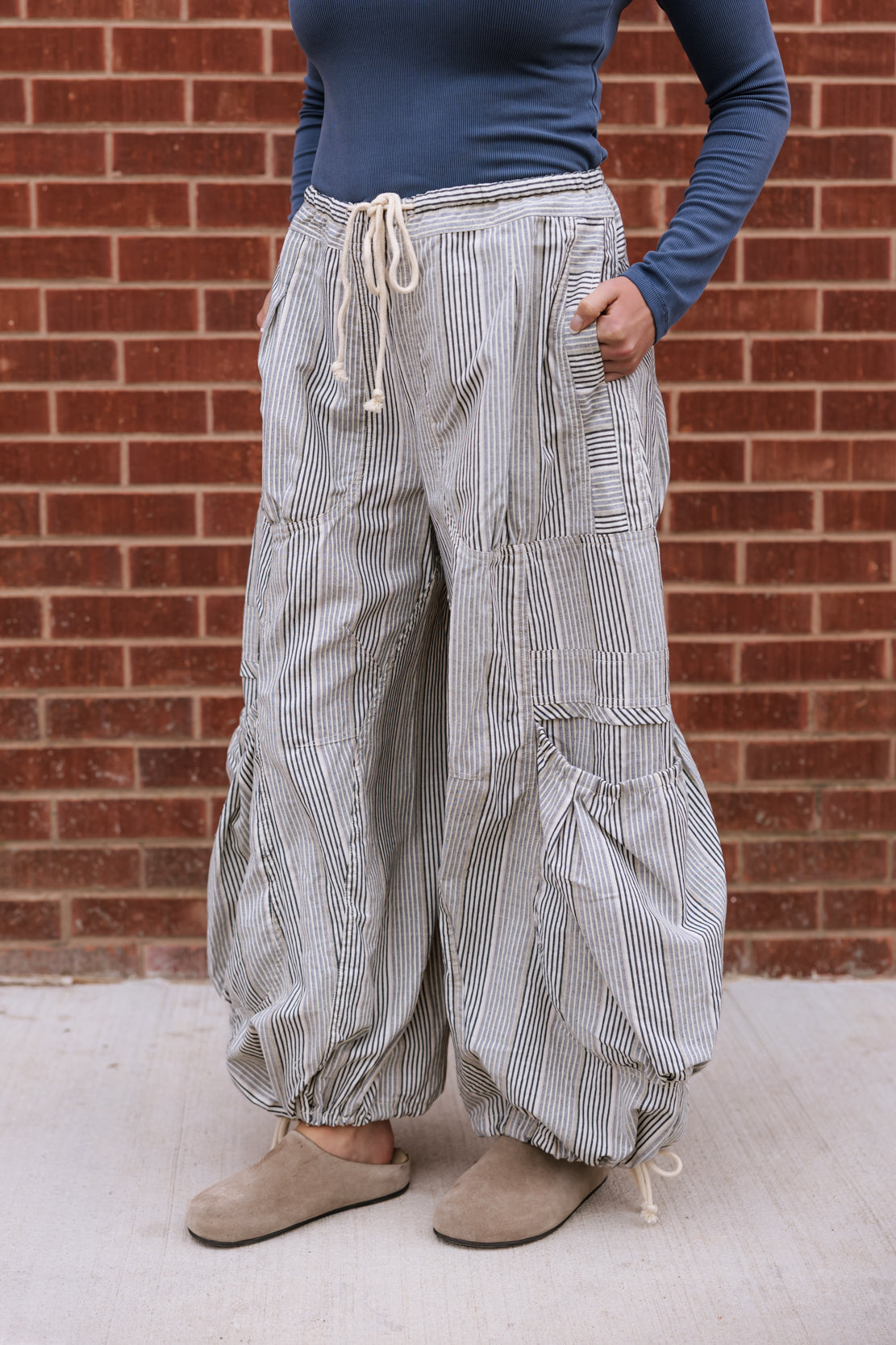 Bridget Parachute Pants | Natural/Denim