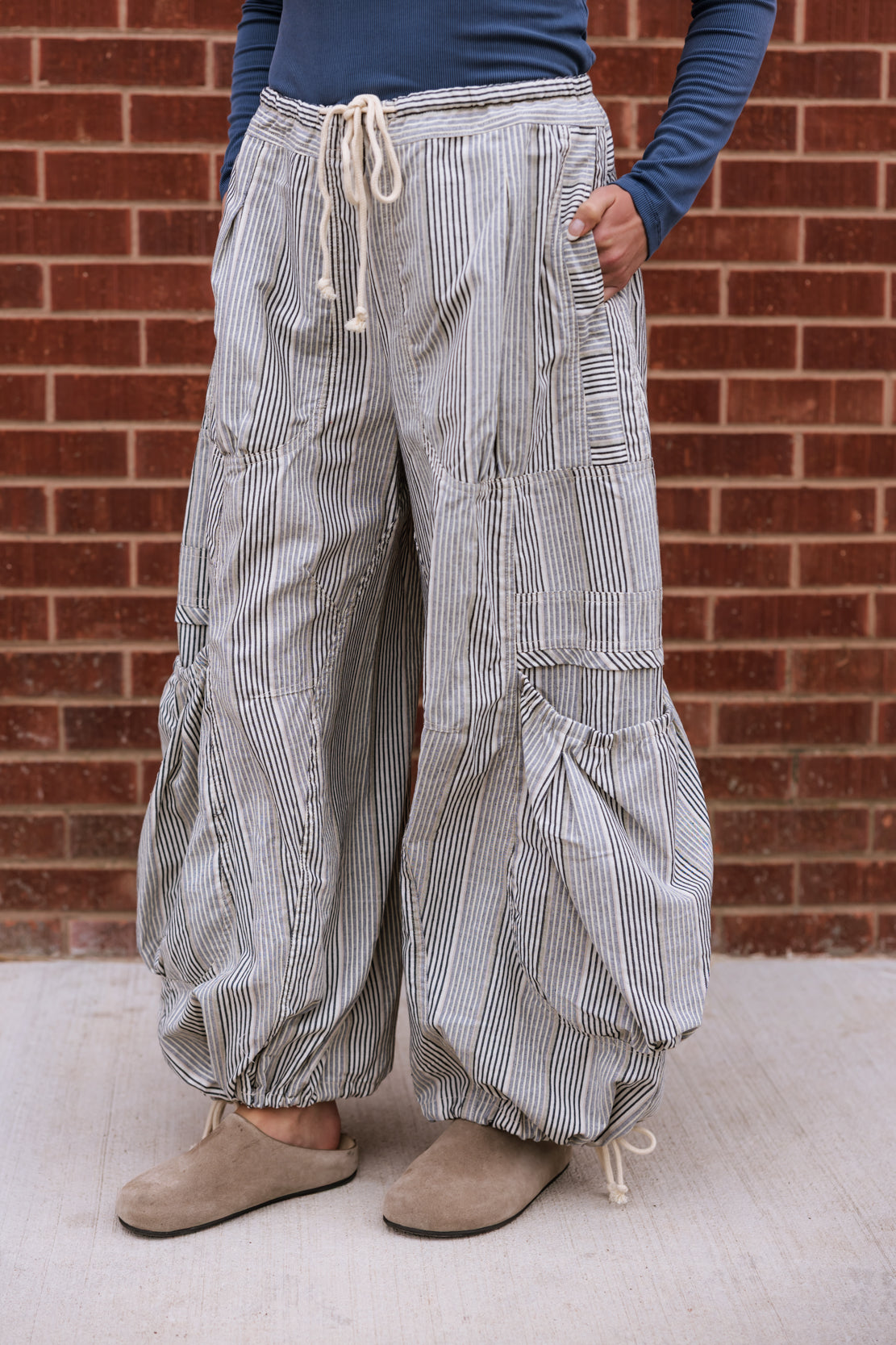 Bridget Parachute Pants | Natural/Denim