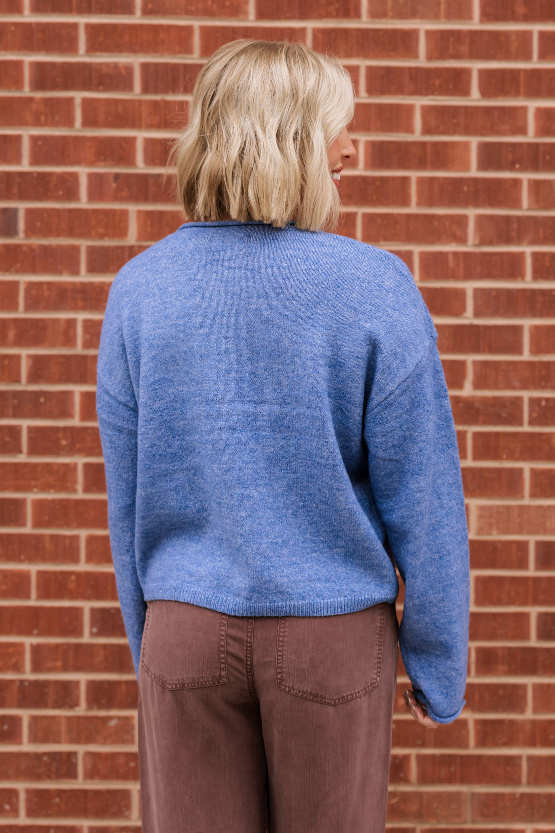 Selah Button Front Sweater | Blue