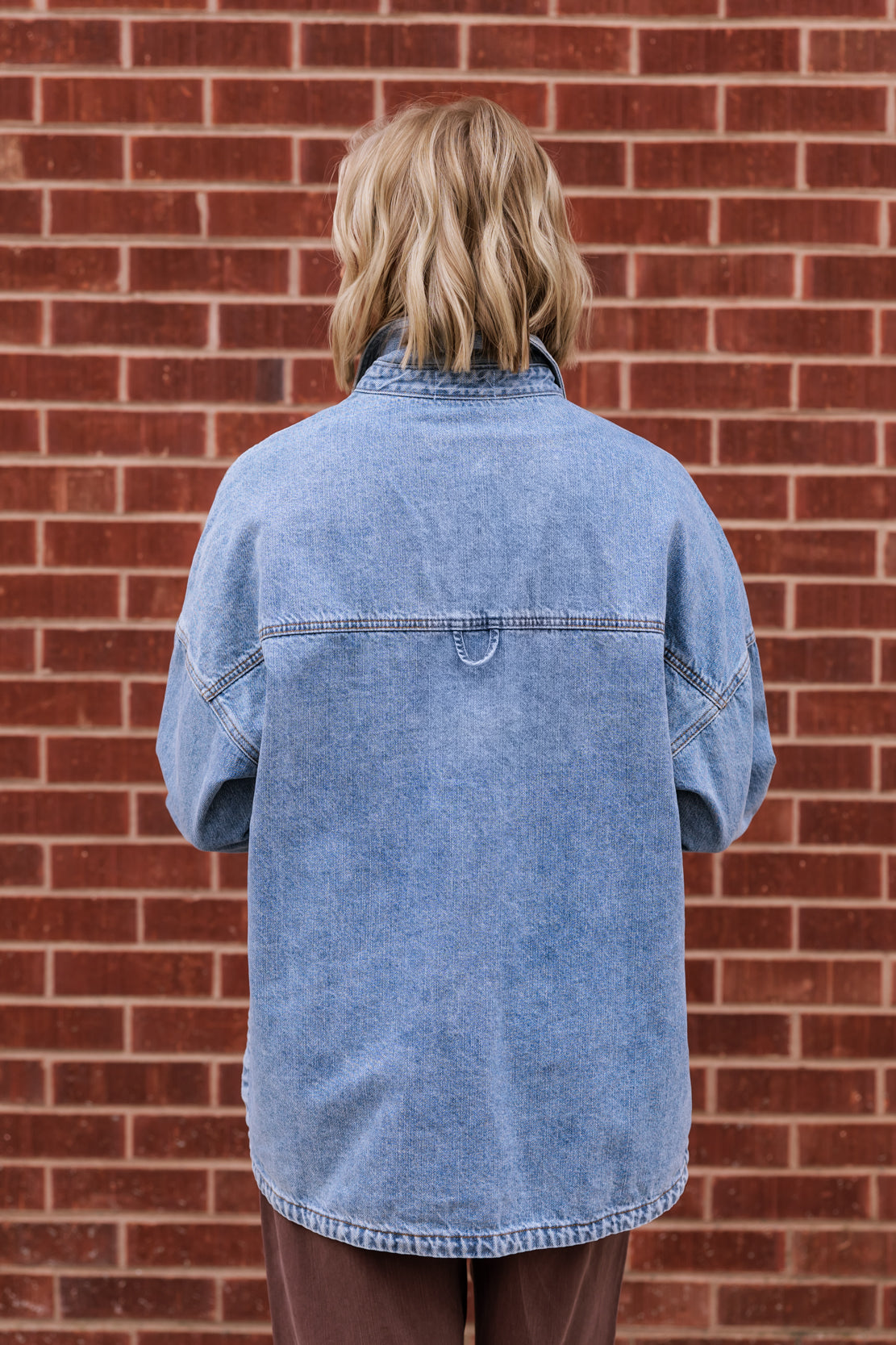 Thea Washed Button Jacket | Denim