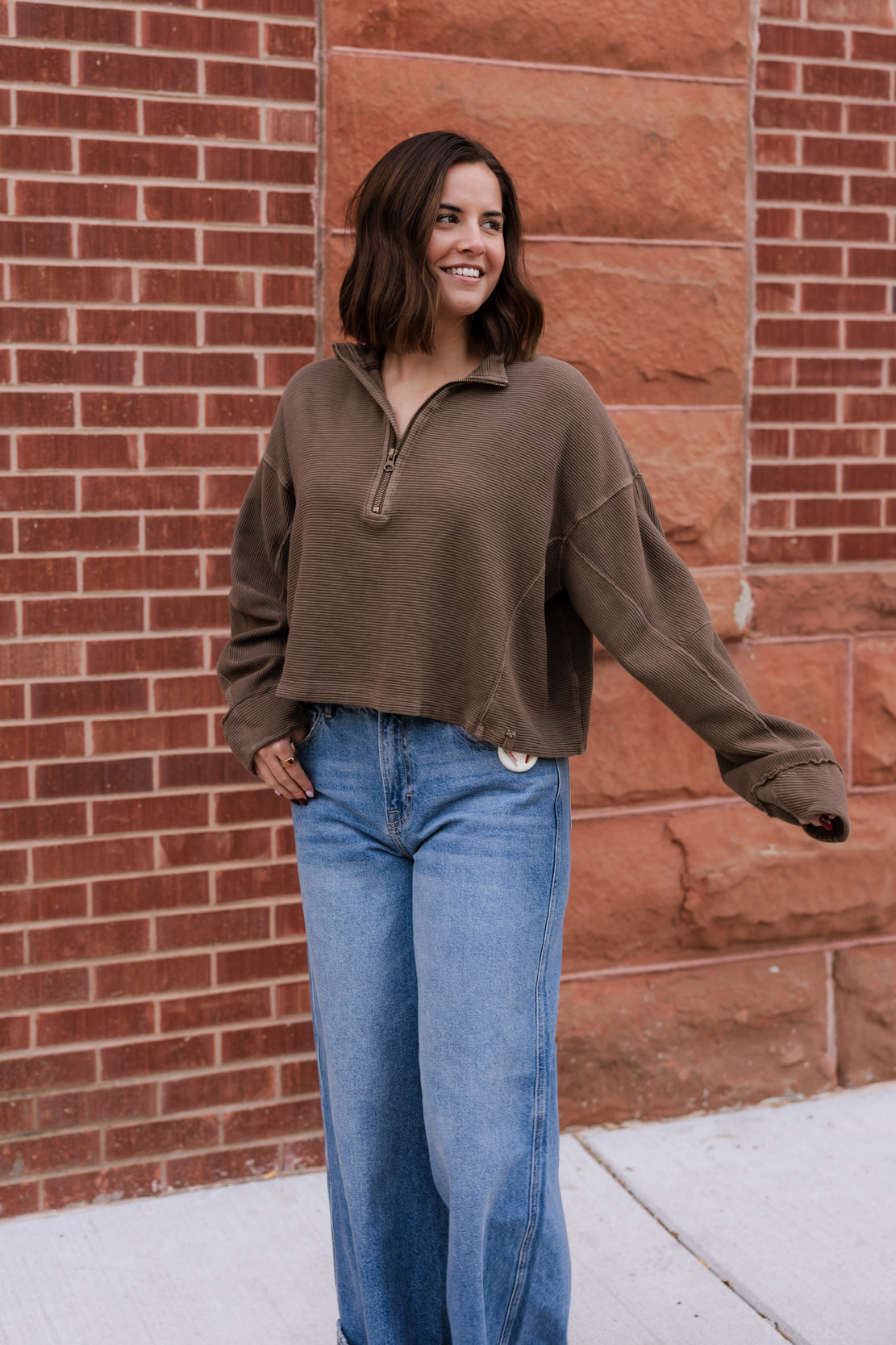 We The Free Celeste Quarter Zip | Teak