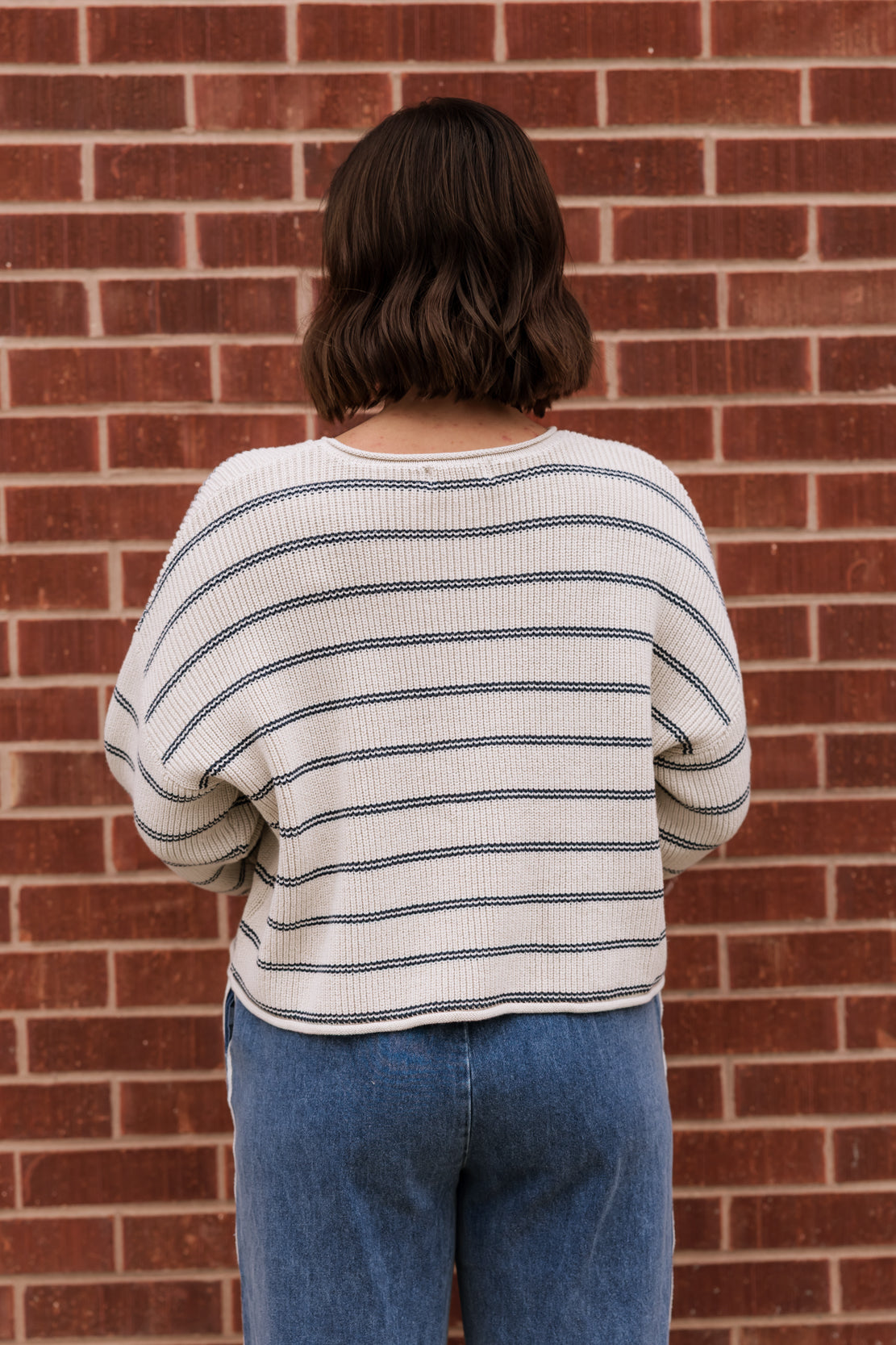 Chandler Striped Sweater | Stone/Blue