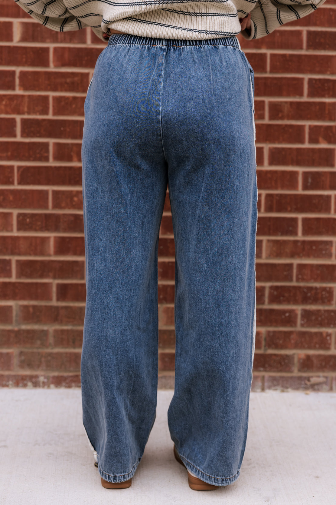 Ariana Side Stripe Wide Leg Pants | Denim