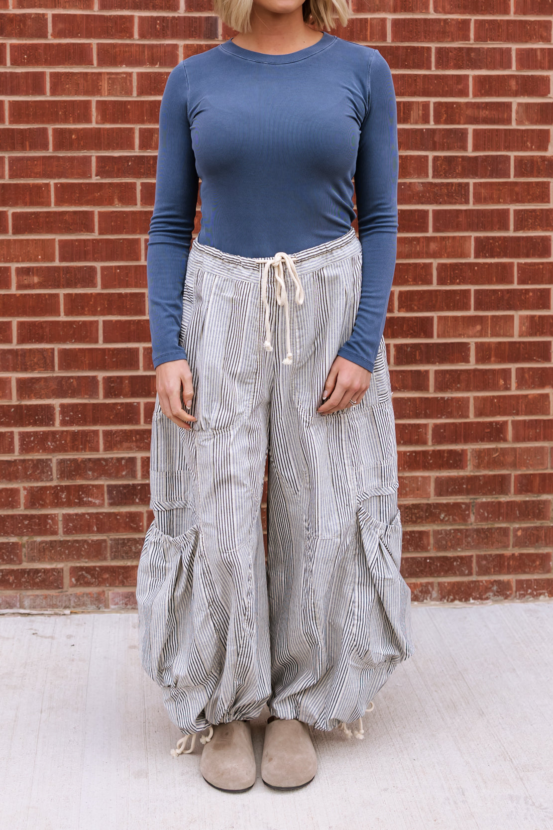 Bridget Parachute Pants | Natural/Denim
