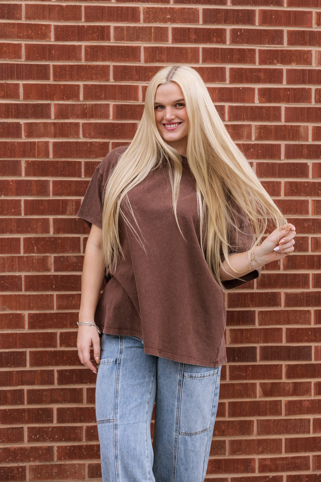 Bianca Oversized Tee | Dark Brown