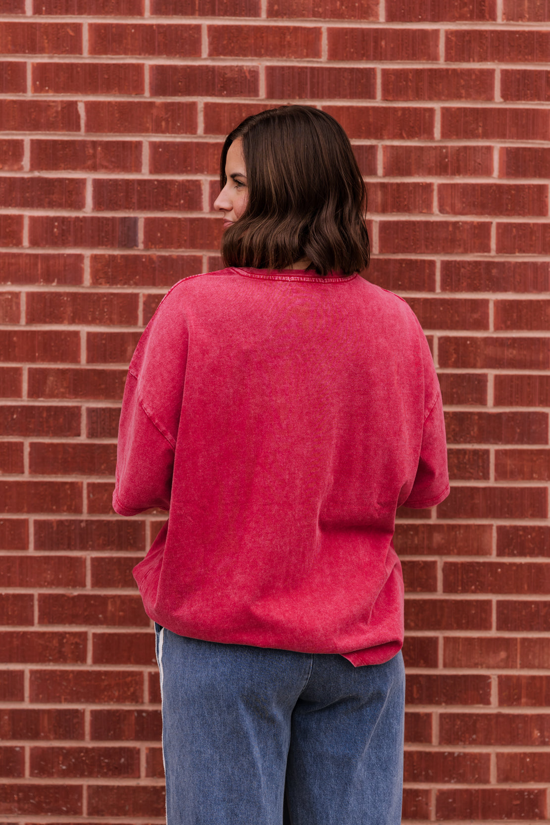 Bianca Oversized Tee | Dark Red