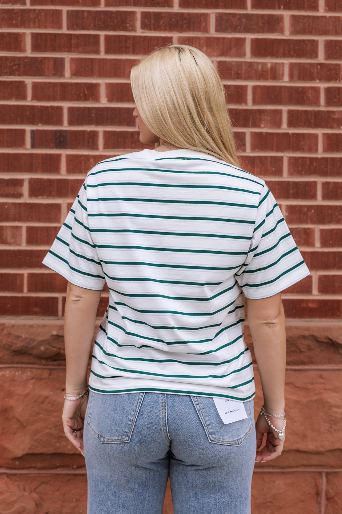 The Bodega Tee | Forest Multi Stripe