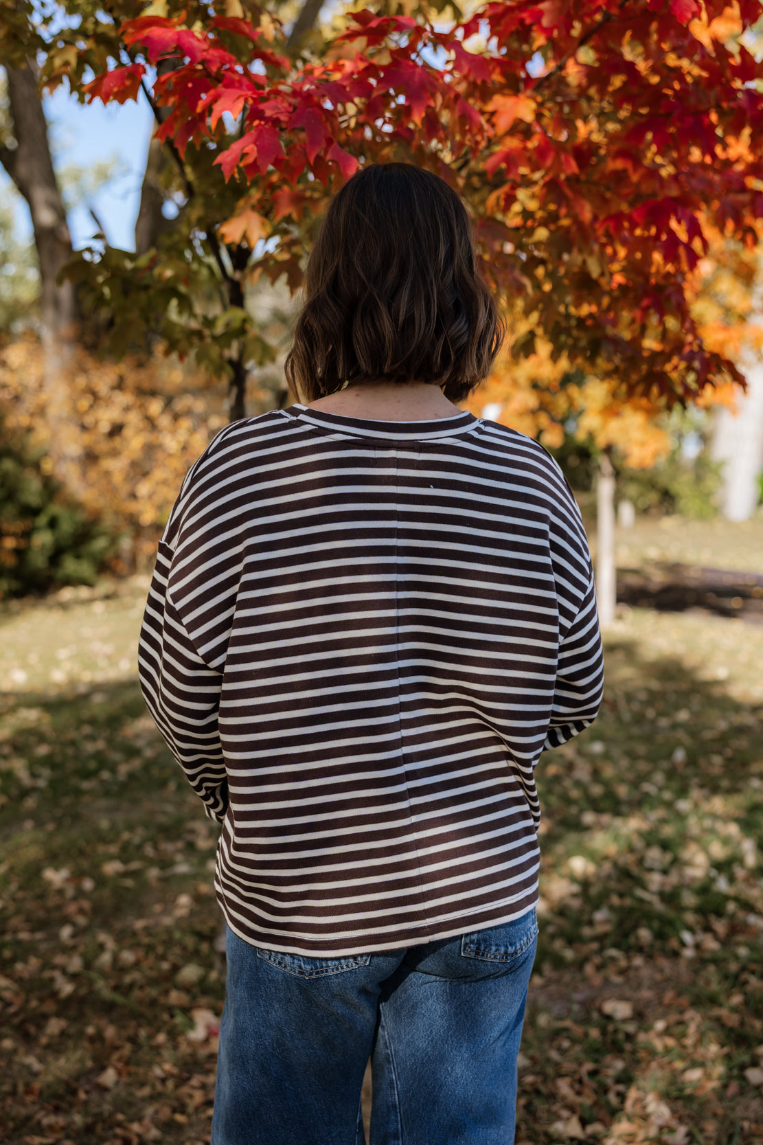 Favorite Striped Long Sleeve | Brown Cream
